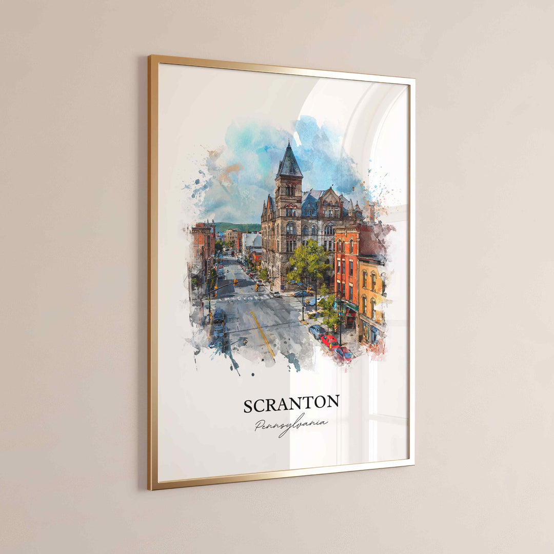 Scranton, Pennsylvania, USA – Watercolor Art Print