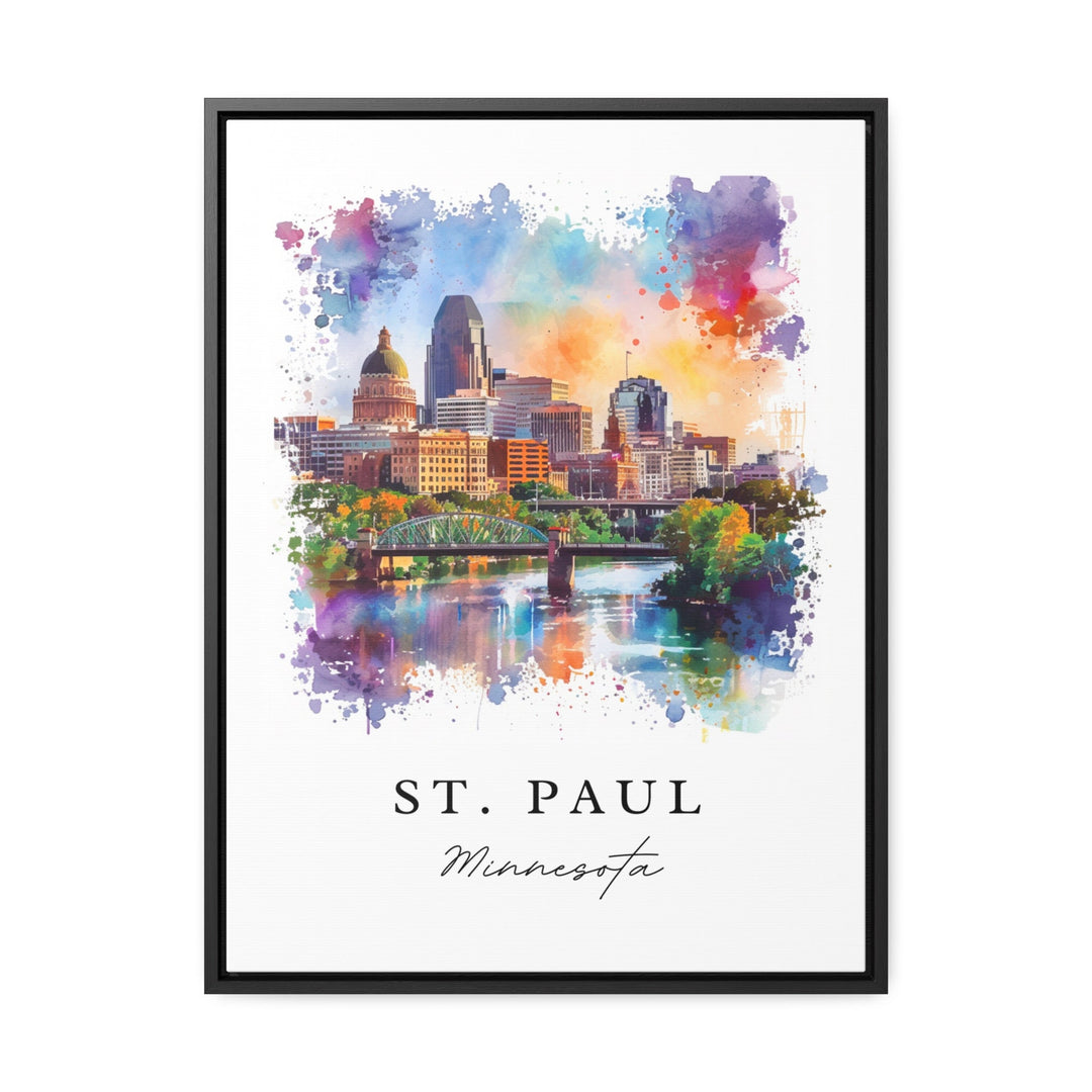 St. Paul watercolor travel art - Minnesota, St. Paul print, Wedding gift, Birthday present, Custom Text, Perfect Gift