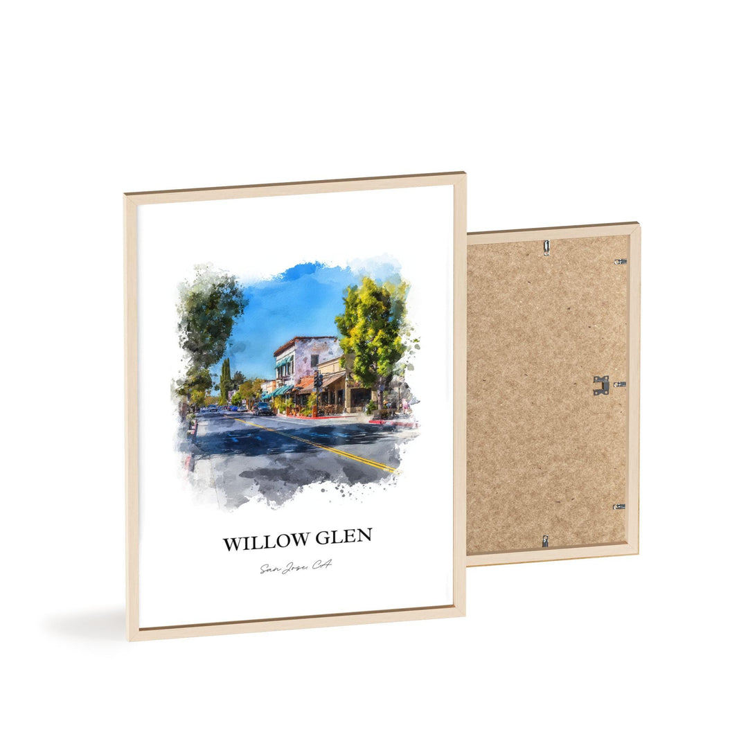 Willow Glen, California – Watercolor Art Print