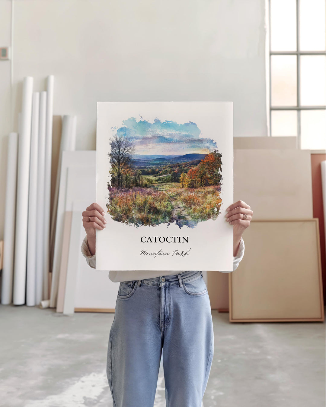 Catoctin National Park Art, Monocacy Valley Print, Maryland Watercolor Art, Catoctin Gift, Travel Print, Travel Poster, Housewarming Gift