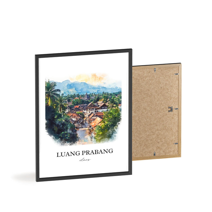 Luang Prabang Wall Art, Luang Prabang Print, Laos Watercolor Art, Luang Prabang Gift, Travel Print, Travel Poster, Housewarming Gift
