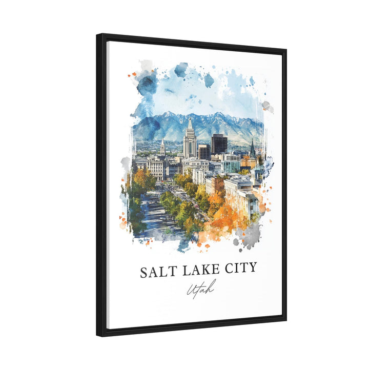 Salt Lake City Wall Art, Utah Print, Salt Lake City UT Watercolor Art, SLC Gift, Travel Print, Travel Poster, Housewarming Gift