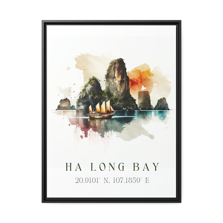 Halong Bay wall art - Vietnam, Ha Long Bay poster, Halong Bay Wedding gift, Birthday present, Custom Text, Personalised Gift