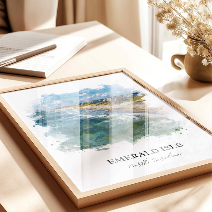 Emerald Isle, North Carolina – Watercolor Art Print