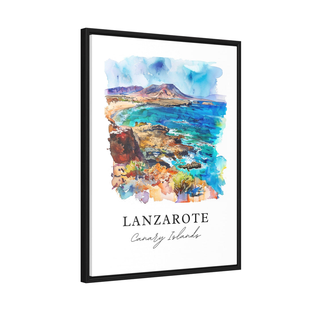 Lanzarote Wall Art, Canary Islands Print, Lanzarote Watercolor Art, Lanzarote Spain Gift,