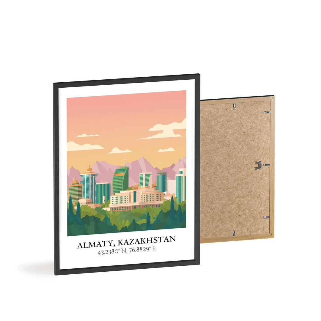 Almaty Wall Art, Almaty Retro Travel Art, Almaty Home Decor, Kazakhstan Gift, Kazakhstan Travel Art, Travel Prints, Housewarming Gift