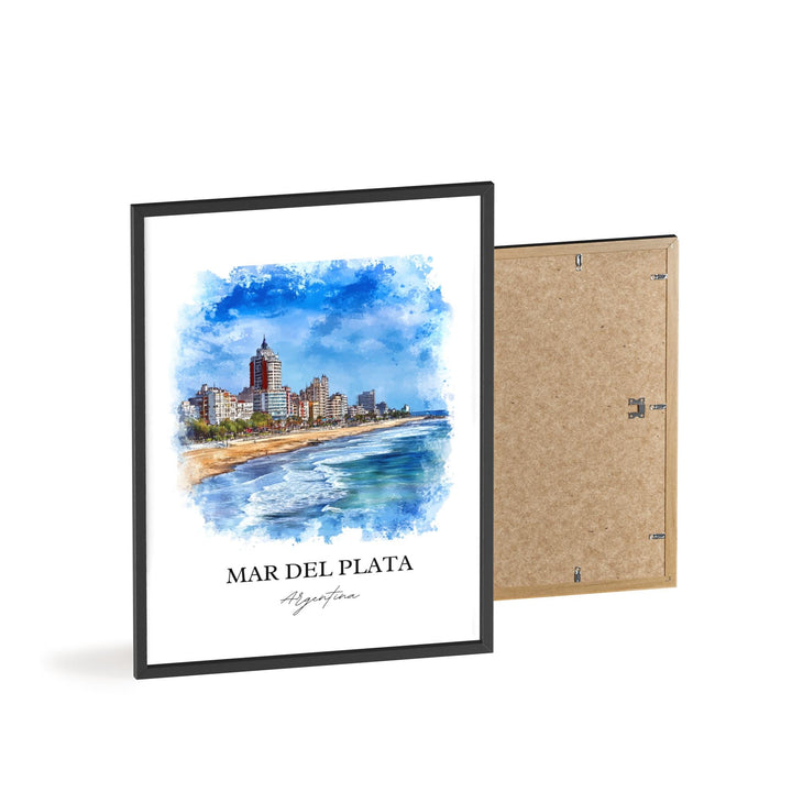 Mar del Plata Wall Art, Mar del Plata Print, Argentina Watercolor Art, Mar del Plata Gift, Travel Print, Travel Poster, Housewarming Gift