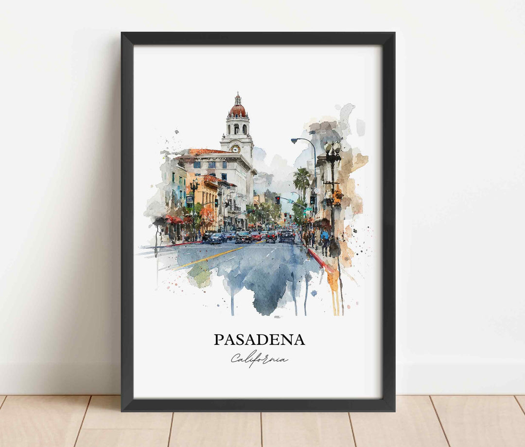 Pasadena, California Wall Art, Pasadena Print, Pasadena Watercolor Art, Pasadena California Gift, Travel Print, Travel Poster, Housewarming Gift