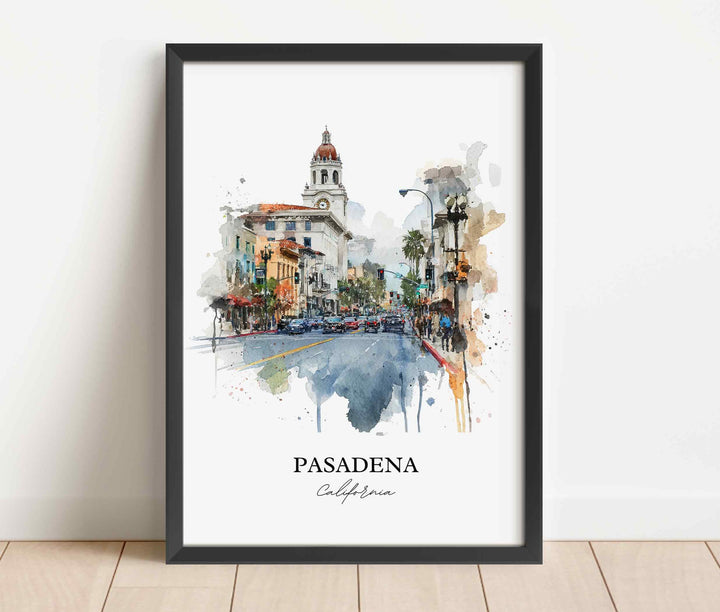 Pasadena, California Wall Art, Pasadena Print, Pasadena Watercolor Art, Pasadena California Gift, Travel Print, Travel Poster, Housewarming Gift