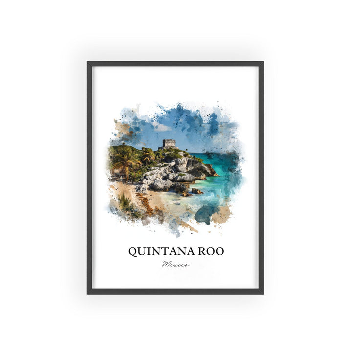 Quintana Roo Wall Art, Quintana Roo Print, Mexico Watercolor Art, Quintana Roo Gift, Mexico Travel Print, Travel Poster, Housewarming Gift
