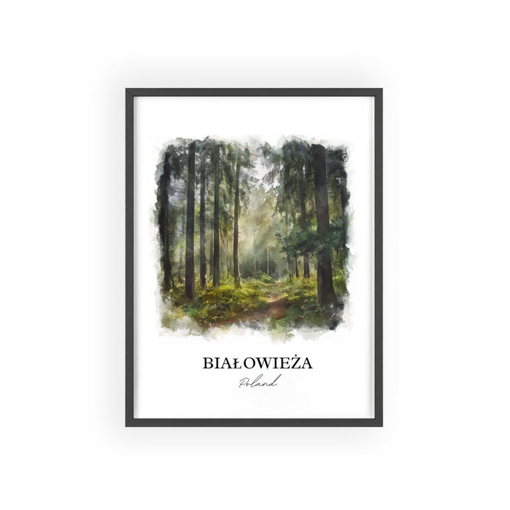 Bialowieza Wall Art, Bialowieza Podlaskie Print, Poland Watercolor Art, Poland Gift, Travel Print, Travel Poster, Housewarming Gift