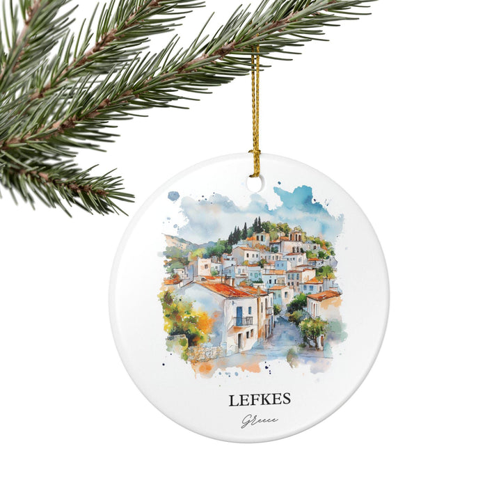 Lefkes Greece Ornament: Unique Lefkes Souvenir, Lefkes Xmas Decor, and Authentic Lefkes Greece Gift
