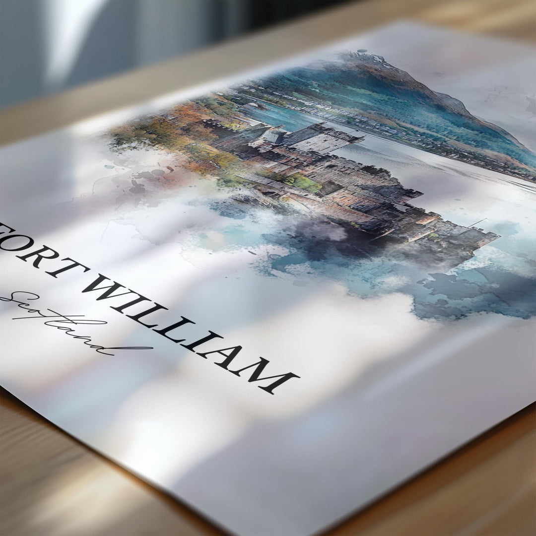Fort William Wall Art, Scottish Highlands Print, Scotland Art, Fort William Scotland Gift, Travel Print, Travel Poster, Housewarming Gift