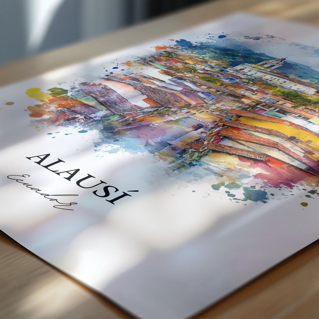 Alausí, Ecuador – Watercolor Art Print
