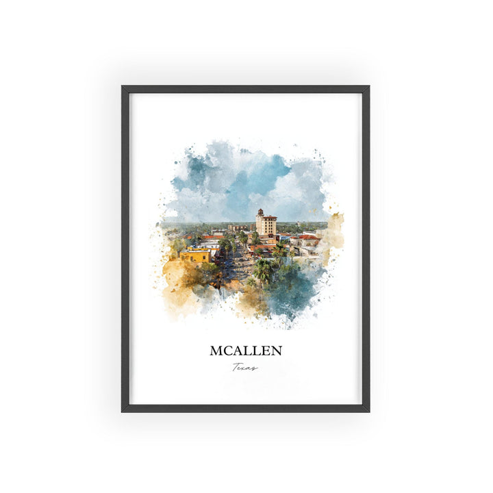 Mcallen, Texas – Watercolor Art Print
