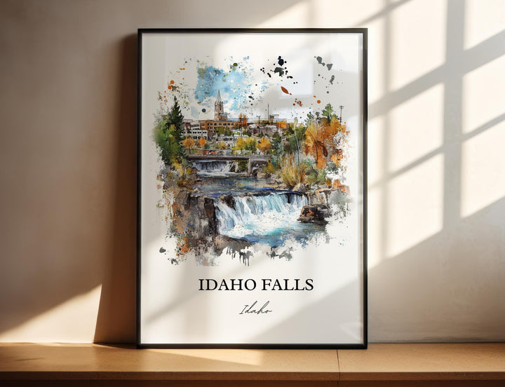 Idaho Falls Wall Art, Bonneville County Print, Idaho Watercolor Art, Idaho Falls Gift, Travel Print, Travel Poster, Housewarming Gift