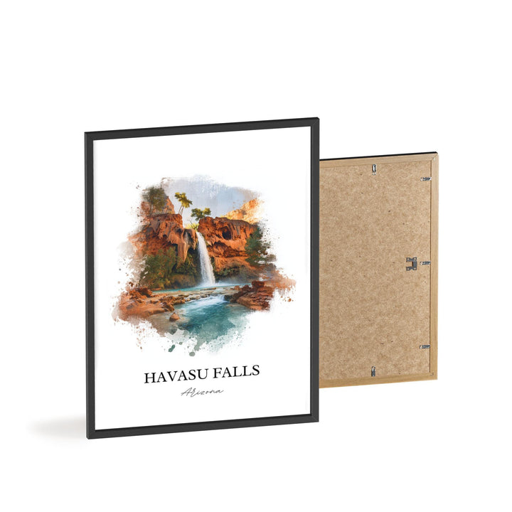Havasu Falls Wall Art, Grand Canyon AZ Print, Arizona Watercolor Art, Havasu Falls Gift, Travel Print, Travel Poster, Housewarming Gift