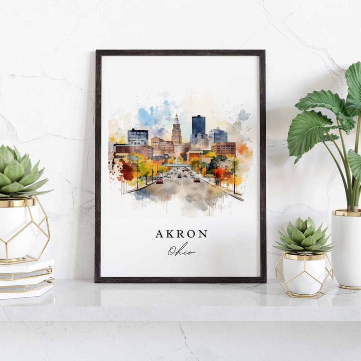 Akron Wall Art - Ohio Print