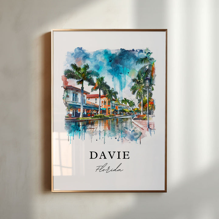 Davie, Florida, USA – Watercolor Art Print