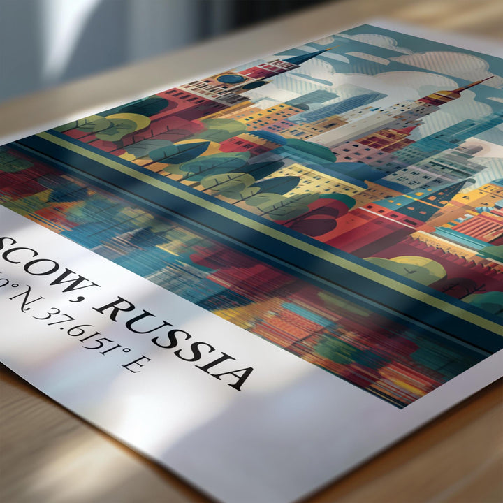 Moscow Art, Moscow Retro Travel Art, Moscow Home Decor, Moscow Gift, Moscow Russia Travel Art, Travel Prints, Housewarming Gift
