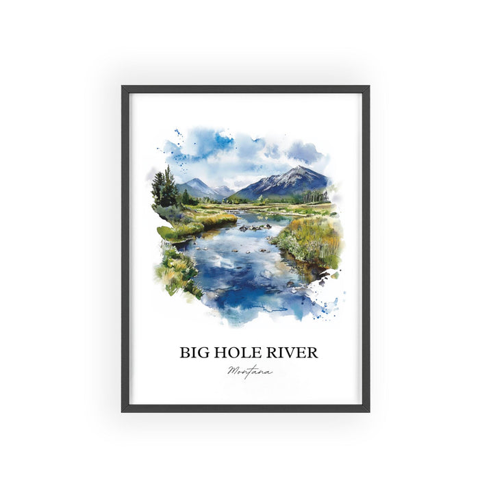 Big Hole River Wall Art, Beaverhead County Print, Montana Watercolor, Big Hole River Gift, Travel Print, Travel Poster, Housewarming Gift
