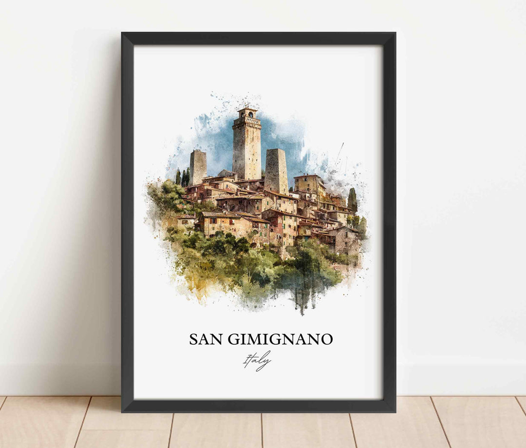 San Gimignano, Italy – Watercolor Art Print