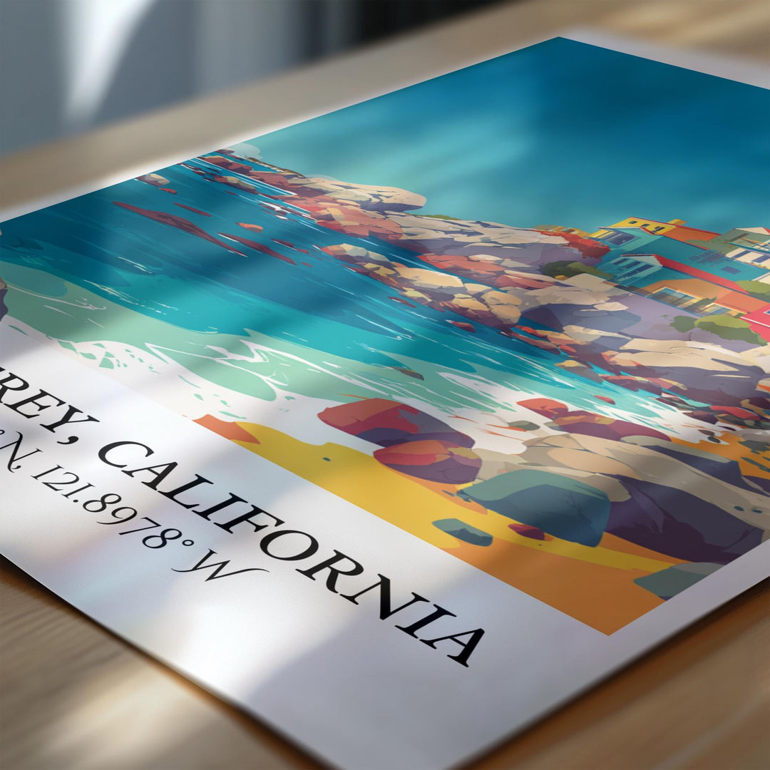 Monterey California Art, Monterey CA Retro Travel Art, California Decor, Monterey CA Gift, Travel Art, Travel Prints, Housewarming Gift