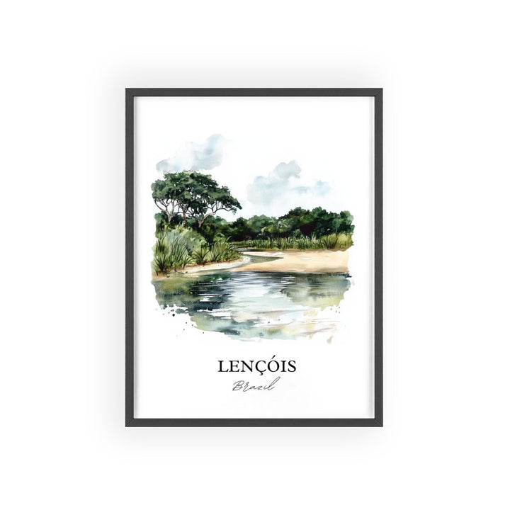 Lencóis Wall Art, Bahia Brazil Print, Brazil Watercolor Art, Lencóis Brazil Gift, Travel Print, Travel Poster, Housewarming Gift