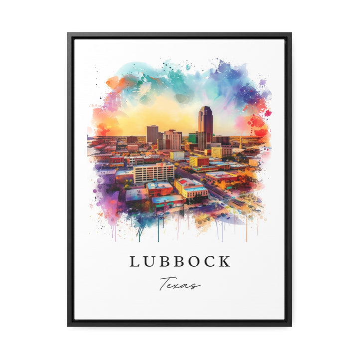 Lubbock watercolor travel art - Texas, Lubbock print, Wedding gift, Birthday present, Custom Text, Perfect Gift