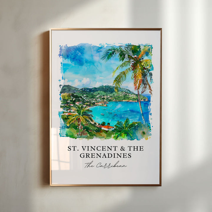 St. Vincent and the Grenadines Wall Art, St. Vincent Print, Caribbean Prints, Grenadines Gift, Travel Poster, Housewarming Gift