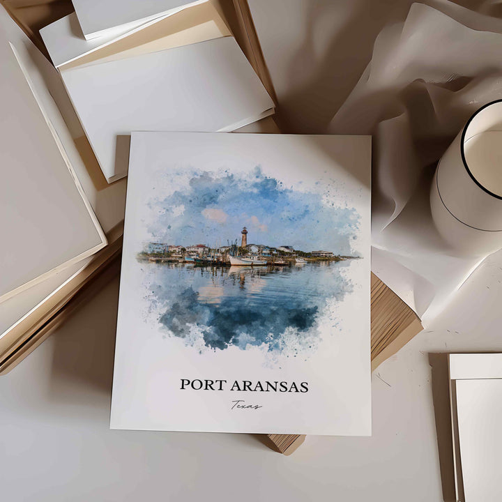 Port Aransas, Texas – Watercolor Art Print