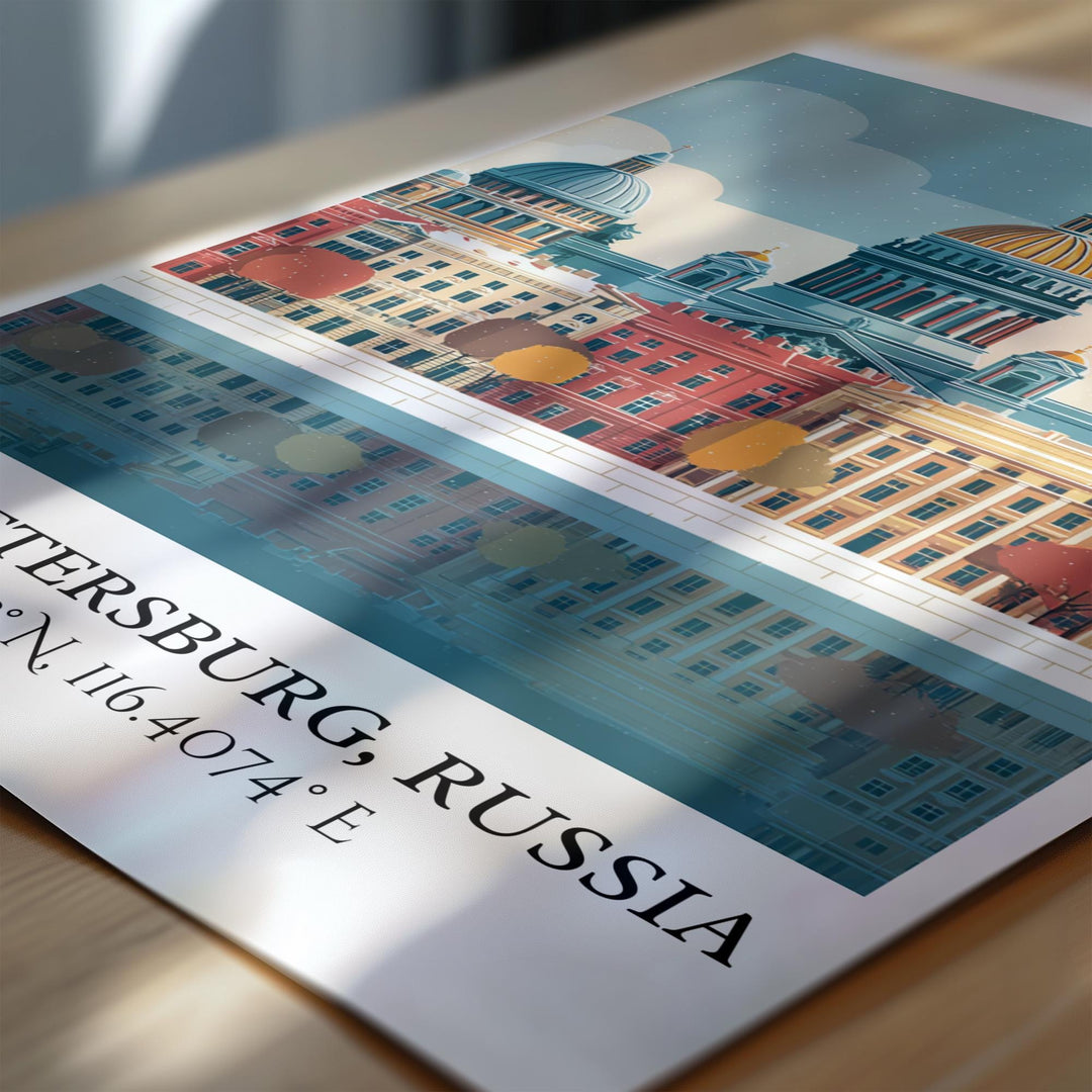 St Petersburg Russia Art, St Petersburg Retro Travel Art, Saint Petersburg Decor, Russia Gift, Russia Art, Travel Prints, Housewarming Gift
