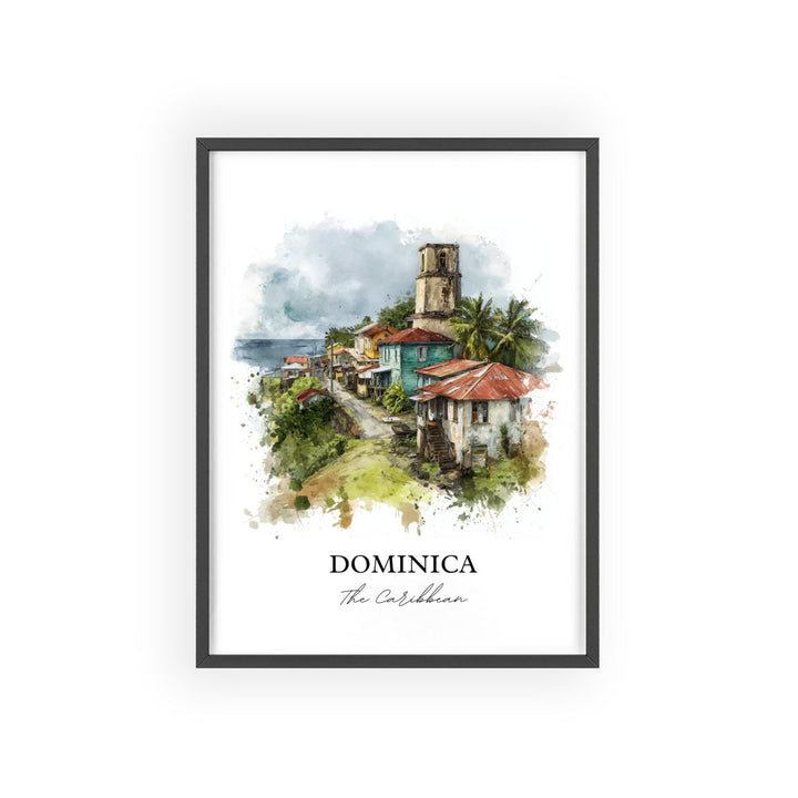 Dominica Wall Art, Dominica Print, Caribbean Watercolor Art, Dominica Gift, Travel Print, Travel Poster, Housewarming Gift