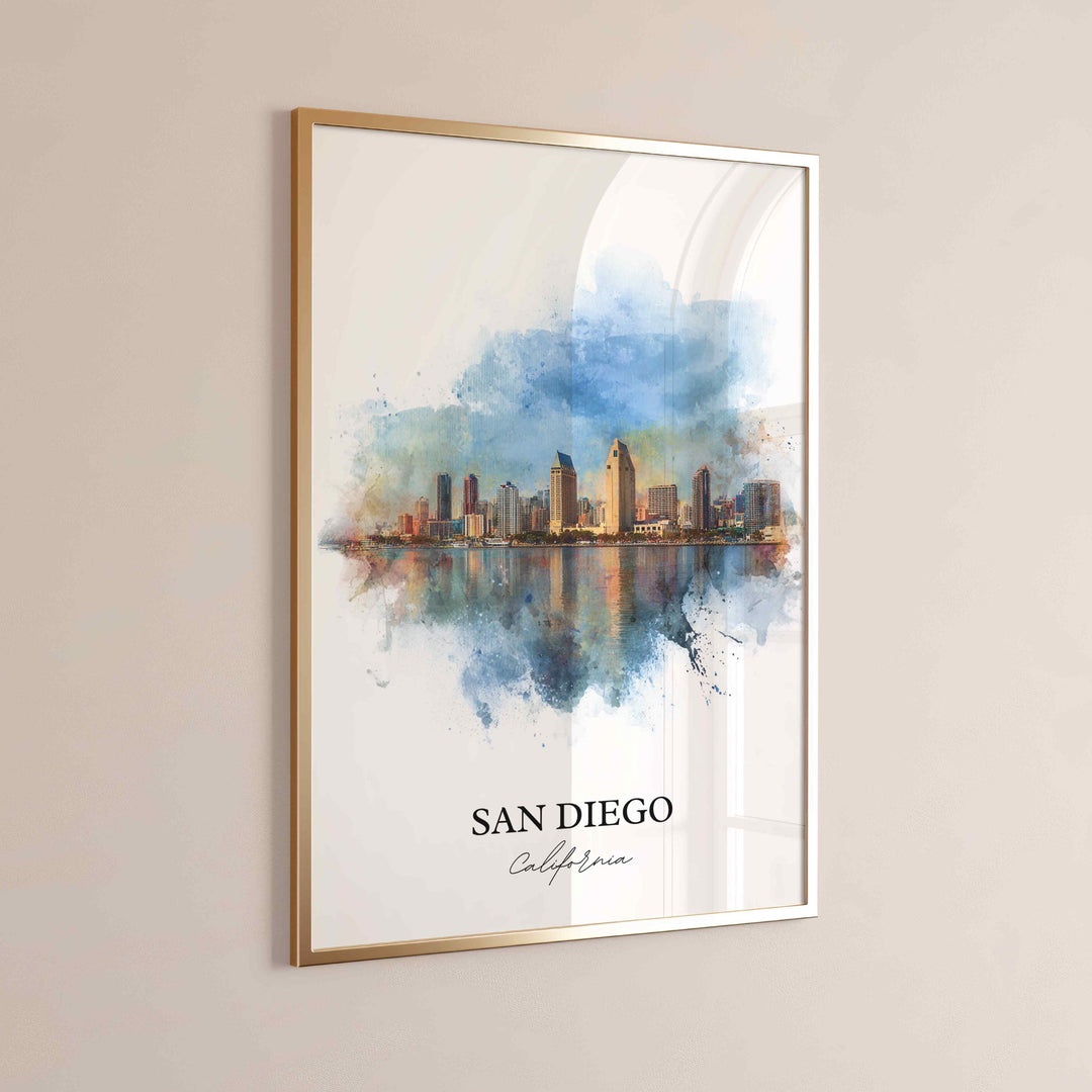 San Diego, California – Watercolor Art Print