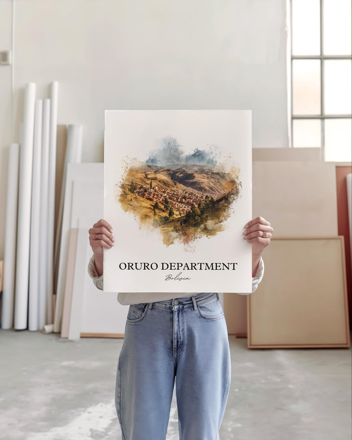 Oruro, Bolivia – Watercolor Art Print