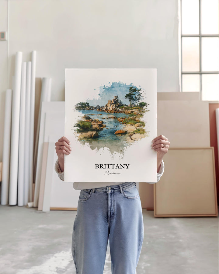 Brittany France Wall Art, Brittany Print, France Watercolor Art, Brittany France Gift, France Travel Print, Travel Poster, Housewarming Gift