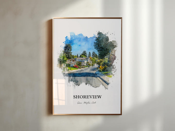 Shoreview, California – Watercolor Art Print