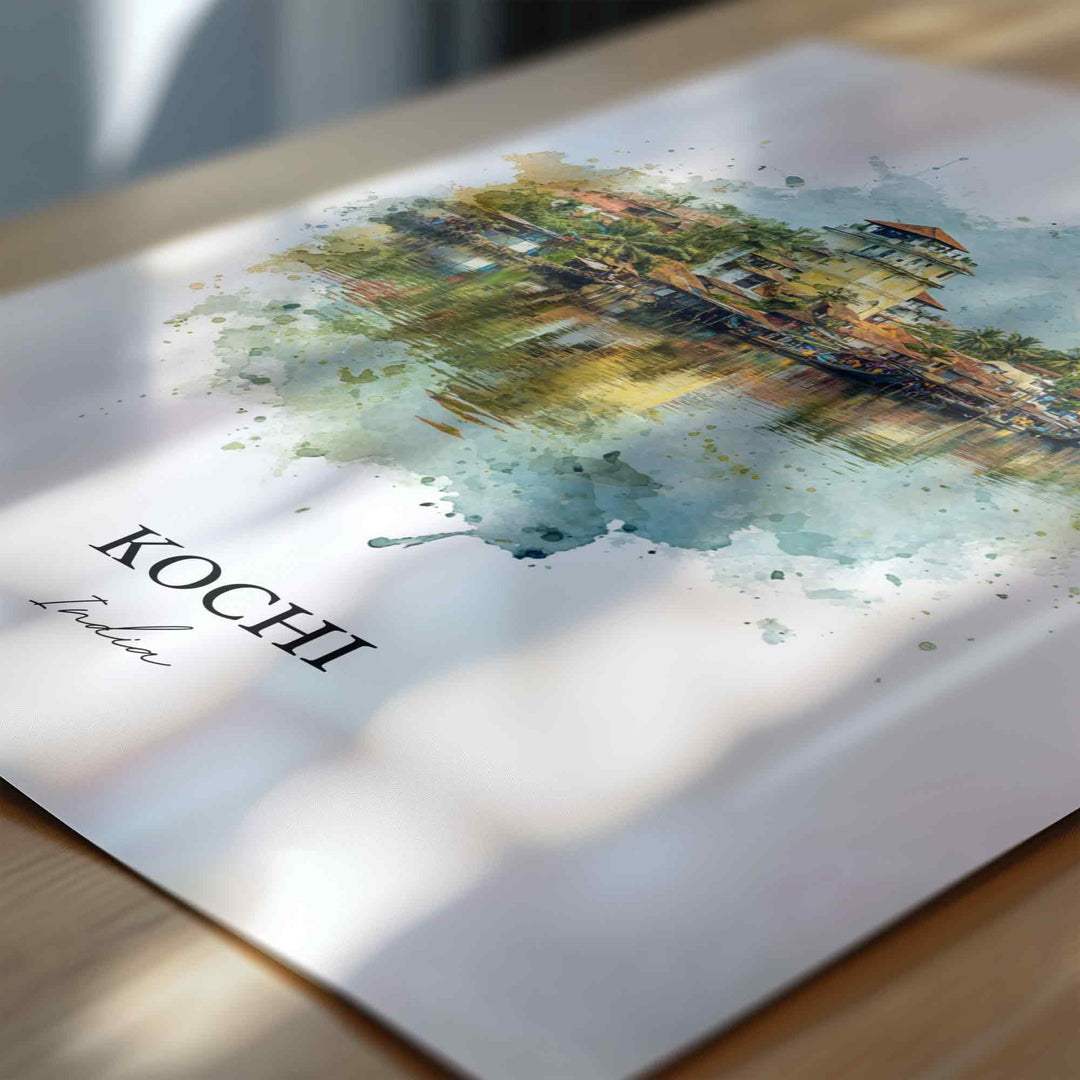 Kochi, Kerala – Watercolor Art Print