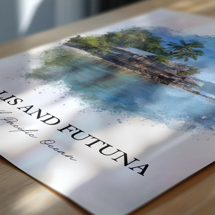 Wallis and Futuna Art, South Pacific Print, Wallis and Futuna Artwork, Wallis Futuna Gift, Travel Print, Travel Poster, Housewarming Gift