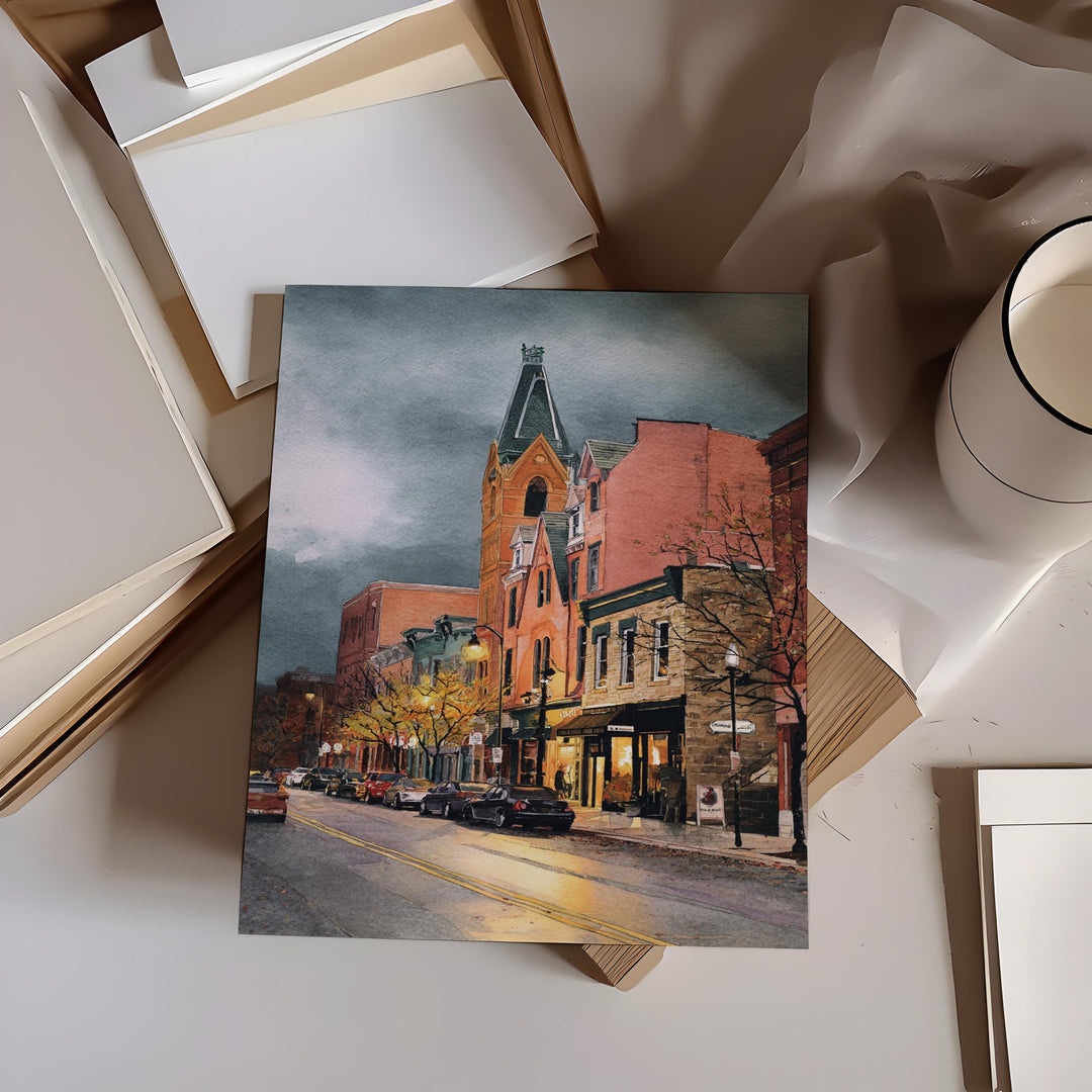 Ann Arbor, Michigan, USA – Watercolor Art Print