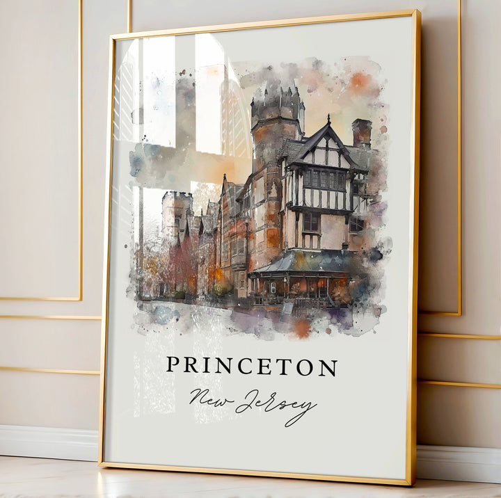 Princeton NJ wall art - New Jersey, Princeton print, Princeton Wedding gift, Birthday present, Custom Text, Perfect Gift