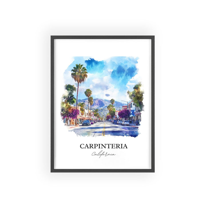 Carpinteria Wall Art, Santa Barbara Print, California Watercolor Art, Carpinteria CA Gift, Travel Print, Travel Poster, Housewarming Gift