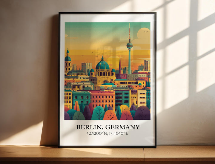 Berlin Art, Berlin Retro Travel Art, Berlin Home Decor, Berlin Germany Gift, Germany Travel Art, Travel Prints, Housewarming Gift