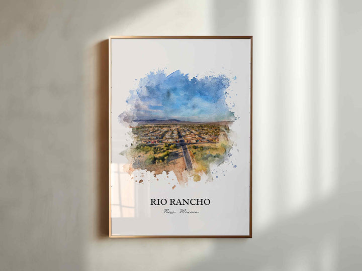 Rio Rancho Wall Art, New Mexico Print, Rio Rancho Watercolor Art, New Mexico Gift, Travel Print, Travel Poster, Housewarming Gift