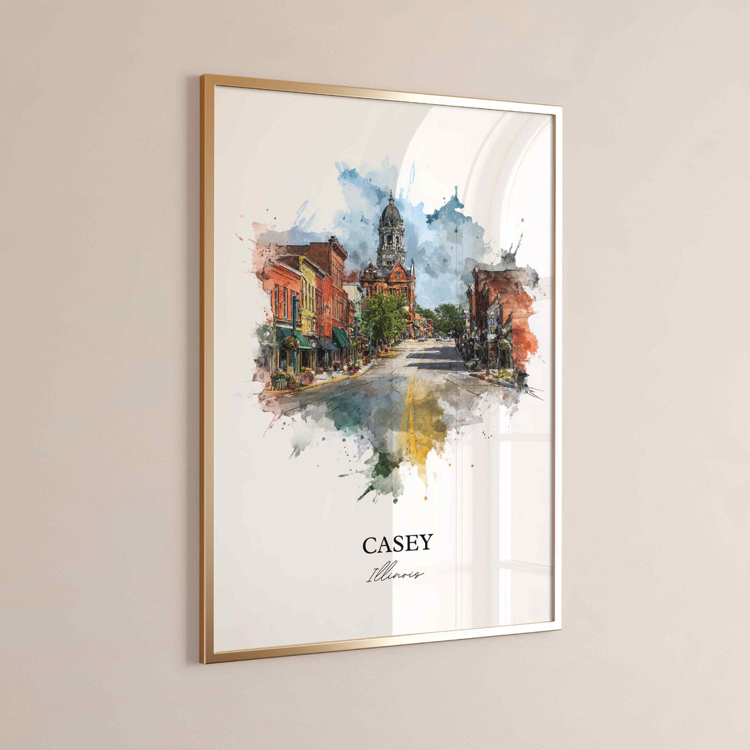 Casey, Illinois – Watercolor Art Print