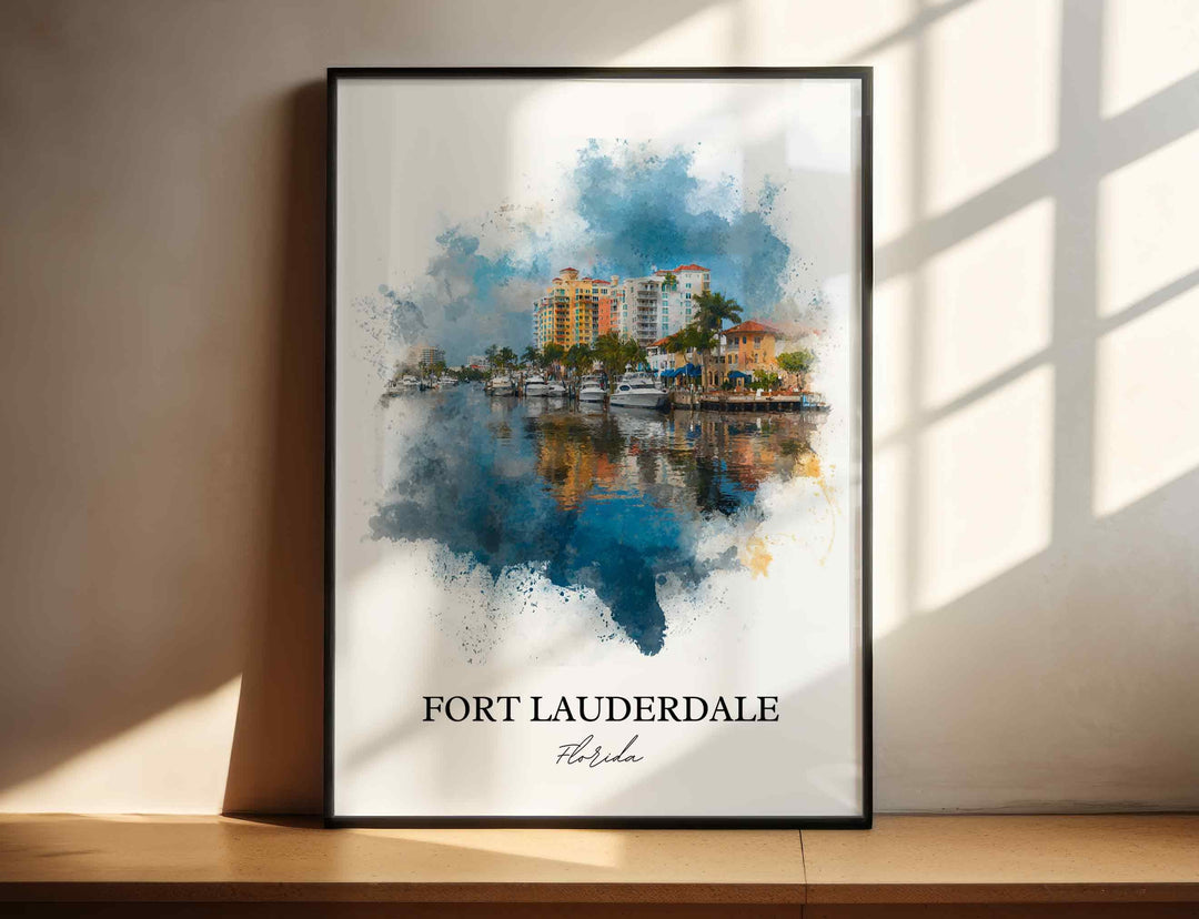 Fort Lauderdale, Florida – Watercolor Art Print