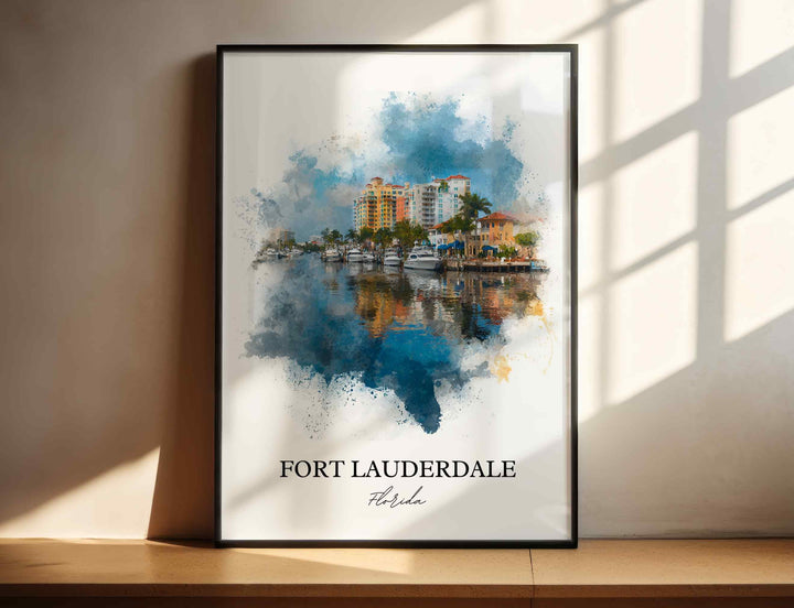 Fort Lauderdale, Florida – Watercolor Art Print