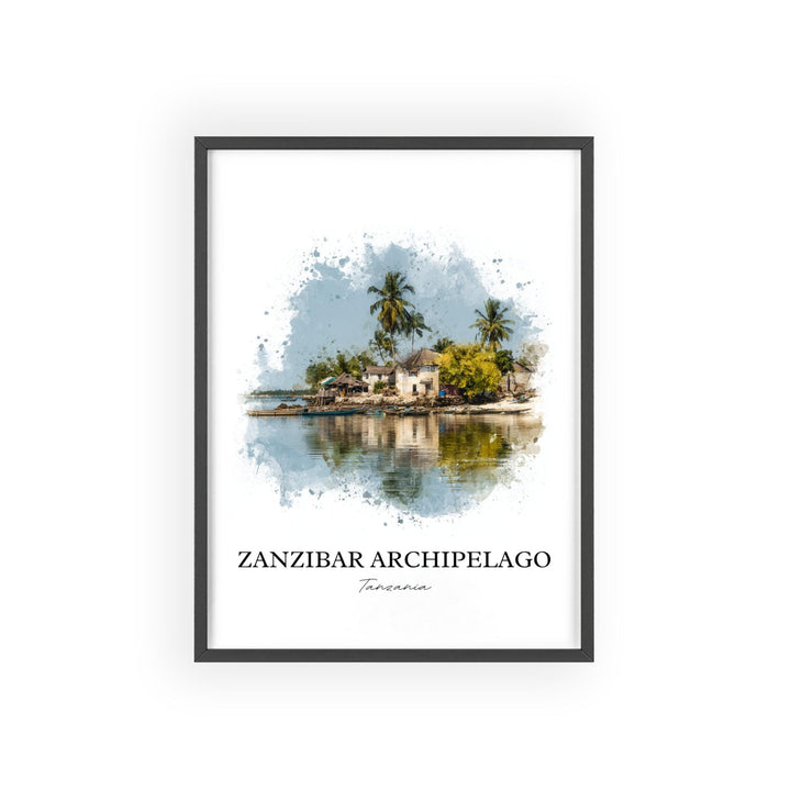 Zanzibar Wall Art, Zanzibar Print, Zanzibar Watercolor Art, Tanzania Gift, Tanzania Travel Print, Travel Poster, Housewarming Gift