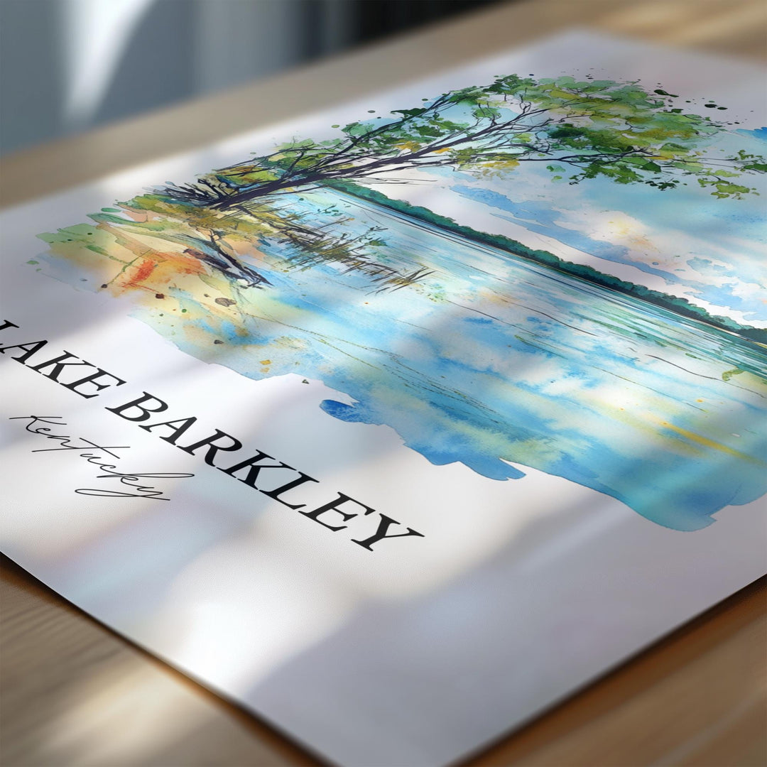 Lake Barkley Wall Art, Livingston County Print, Kentucky Watercolor Art, Lake Barkley Gift, Travel Print, Travel Poster, Housewarming Gift