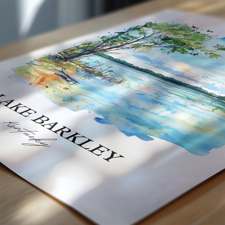 Lake Barkley Wall Art, Livingston County Print, Kentucky Watercolor Art, Lake Barkley Gift, Travel Print, Travel Poster, Housewarming Gift